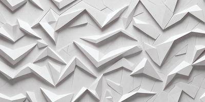 The primary subject of the image is a white wall with a pattern of white triangles. The setting is a room with a white background. The visual style is a combination of digital art and illustration, creating a unique and intricate design. The dominant colors are white, which gives the wall a clean and minimalist appearance. The overall atmosphere is calm and uncluttered, with the focus on the intricate pattern of the white triangles.