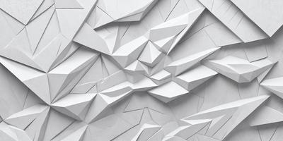 The primary subject of the image is a white wall with a pattern of triangles. The setting is a room with a white wall, and the visual style is a patterned wallpaper. The dominant colors are white and gray, creating a clean and minimalist atmosphere.