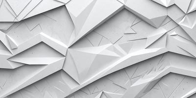 The primary subject of the image is a white, geometric pattern. The setting is a white wall, and the visual style is a combination of digital art and illustration. The dominant colors are white and gray, creating a clean and minimalist atmosphere.