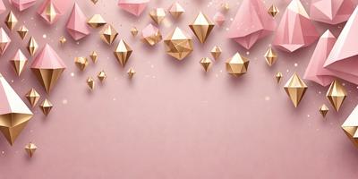 The primary subject of the image is a wall with a pink background. The setting is a room with a pink wall, and the visual style is a combination of digital art and illustration. The dominant colors are pink and gold, creating a warm and inviting atmosphere.