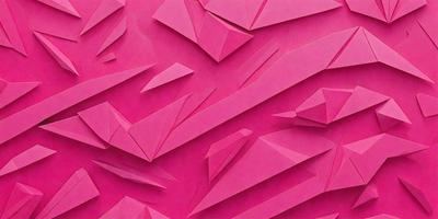 The primary subject of the image is a pink paper with a pattern of triangles. The setting is a pink background, and the visual style appears to be a digital art or illustration. The dominant colors are pink and white, creating a warm and inviting atmosphere.