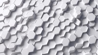 The primary subject of the image is a white wall with a pattern of white squares. The setting is a white room, and the visual style appears to be a digital art or illustration. The dominant colors are white, and the overall atmosphere is clean and minimalistic.