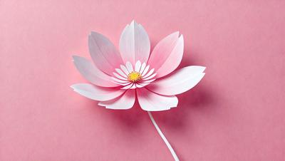 The primary subject of the image is a pink flower, which is the main focus of the scene. The flower is placed against a pink background, creating a visually appealing contrast. The image appears to be a digital art or illustration, as it is not a photo but rather a carefully crafted design. The dominant colors in the image are pink and white, giving the scene a warm and inviting atmosphere.