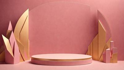 The primary subject of the image is a pink wall with a pink bench or platform on top of it. The setting is a room with a pink background, and the visual style appears to be a combination of photo and digital art. The colors and mood of the image are predominantly pink, creating a warm and inviting atmosphere.