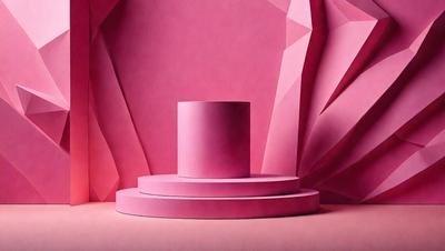 The primary subject of the image is a pink, three-dimensional object, which appears to be a sculpture or a piece of art. The setting is a pink background, which complements the sculpture's color. The visual style of the image is a combination of photo and digital art, creating a unique and eye-catching presentation. The colors and mood of the image are predominantly pink, giving it a warm and inviting atmosphere.