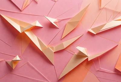 The primary subject of the image is a pink background with a variety of paper cutouts and shapes. The cutouts are made from paper and are arranged in a visually appealing manner. The setting is a pink surface, which serves as the background for the paper cutouts. The visual style of the image is a combination of digital art and illustration, as the paper cutouts are carefully crafted and arranged. The colors and mood of the image are predominantly pink, creating a warm and inviting atmosphere.