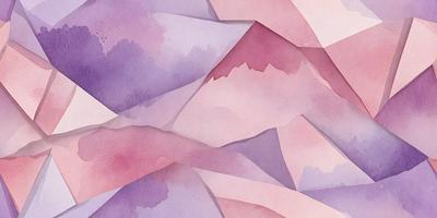 The primary subject of the image is a mountainous landscape, featuring a mountain range with a purple and pink hue. The setting is a mountainous area with a watercolor-like appearance. The visual style is a combination of digital art and illustration, creating a unique and artistic representation of the mountain range. The colors and mood of the image are predominantly purple and pink, giving it a serene and calming atmosphere.