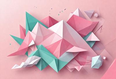 The primary subject of the image is a three-dimensional geometric design, which appears to be a combination of pink, green, and white colors. The design is made up of various shapes and angles, creating a visually interesting and unique pattern. The setting is a pink background, which provides a contrasting and complementary color to the geometric design. The visual style of the image is a combination of digital art and illustration, showcasing the artist's creativity and skill in crafting a complex and intricate pattern. The