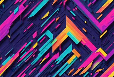 The primary subject of the image is a colorful, abstract design featuring a mix of blue, green, yellow, and pink colors. The setting is a blue background, which contrasts with the vibrant colors of the design. The visual style is a combination of digital art and illustration, creating a unique and eye-catching pattern. The overall atmosphere is lively and energetic, with the bright colors evoking a sense of excitement and creativity.