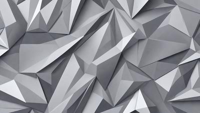 The primary subject of the image is a large, intricate pattern made up of many small triangles. The pattern is composed of various shades of gray, creating a visually striking and complex design. The setting is a gray background, which provides a clean and minimalist appearance to the pattern. The visual style of the image is a combination of digital art and illustration, as the triangles are meticulously arranged to form a cohesive and detailed design. The overall atmosphere of the image is one of sophistication and eleg