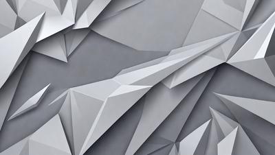 The primary subject of the image is a large, intricate, and geometric design. The setting is a gray background, which provides a clean and minimalist appearance. The visual style is a combination of digital art and illustration, creating a unique and artistic representation. The colors and mood of the image are predominantly gray, which adds to the modern and sophisticated feel of the design.