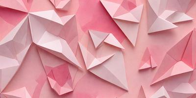 The primary subject of the image is a pink background with a pattern of triangles. The setting is a pink wall, and the visual style is a combination of digital art and illustration. The dominant colors are pink and white, creating a warm and inviting atmosphere.