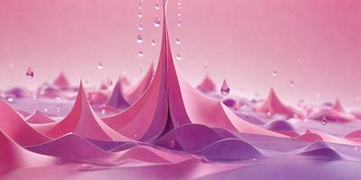 The primary subject of the image is a pink tower with water droplets falling from it. The setting is a pink background, which adds to the overall mood of the scene. The visual style is a combination of digital art and illustration, creating a unique and artistic representation of the pink tower. The colors and mood of the image are predominantly pink, giving it a warm and inviting atmosphere.