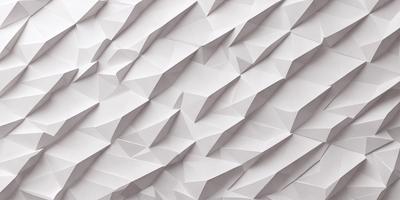 The primary subject of the image is a white wall with a pattern of white triangles. The setting is a room with a white wall, and the visual style is a close-up of the wall. The colors and mood of the image are predominantly white, giving it a clean and minimalist appearance.