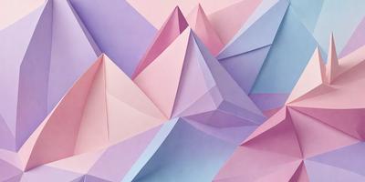 The primary subject of the image is a mountain made of paper. The mountain is purple and pink, and it is surrounded by a blue background. The visual style of the image is a combination of digital art and illustration, creating a unique and eye-catching design. The colors and mood of the image are vibrant and lively, with the purple and pink mountain standing out against the blue background.