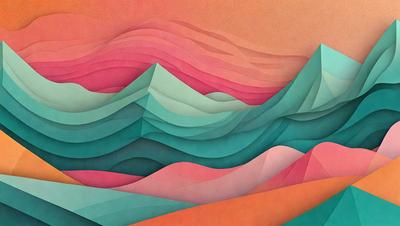 The primary subject of the image is a mountainous landscape, featuring a mountain range with a pink and green color scheme. The setting is a mountainous area with a backdrop of a mountain range. The visual style is a combination of digital art and illustration, creating a unique and artistic representation of the mountain range. The colors and mood of the image are vibrant and lively, with the pink and green hues evoking a sense of warmth and natural beauty.