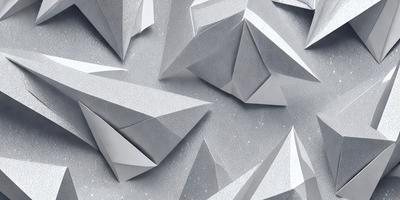 The primary subject of the image is a close-up of a silver paper airplane. The setting is a gray background, which creates a contrast with the silver paper airplane. The visual style is a combination of a photo and digital art, as the paper airplane appears to be a digital creation. The colors and mood of the image are predominantly silver and gray, giving it a sleek and modern appearance.