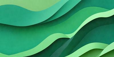 The primary subject of the image is a green, curved, and wavy surface, which appears to be a piece of art or a design element. The setting is a green background, which complements the artwork or design. The visual style is a combination of digital art and illustration, creating a unique and eye-catching appearance. The colors and mood of the image are predominantly green, giving it a calm and soothing atmosphere.