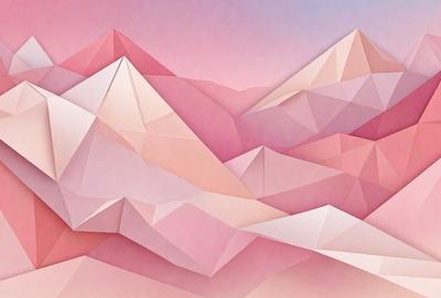 The primary subject of the image is a mountainous landscape, featuring a pink and white color scheme. The setting is a mountain range, with the sky serving as the background. The visual style of the image is a combination of digital art and illustration, creating a unique and artistic representation of the mountain range. The colors and mood of the image are predominantly pink and white, giving it a serene and calming atmosphere.