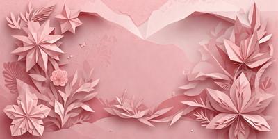 The primary subject of the image is a pink background with a mountainous landscape. The setting is a mountainous area with a pink background. The visual style is a combination of digital art and illustration. The colors and mood are predominantly pink, creating a warm and inviting atmosphere.