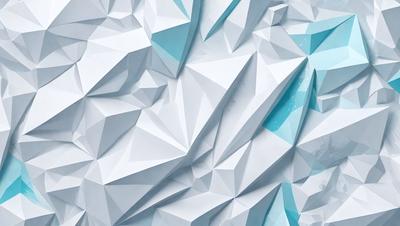 The primary subject of the image is a large, white, geometric pattern. The pattern is composed of multiple triangles, creating a visually striking and complex design. The setting is a blue background, which contrasts with the white pattern and adds depth to the image. The visual style is a combination of digital art and illustration, as the pattern appears to be a digital creation, yet the overall atmosphere is one of intricacy and artistic expression.