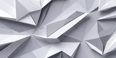 The image features a large, white, geometric pattern on a gray background. The pattern is composed of multiple triangles, creating a visually striking and intricate design. The combination of the white and gray tones, along with the complex geometric shapes, gives the image a modern and minimalist appearance.