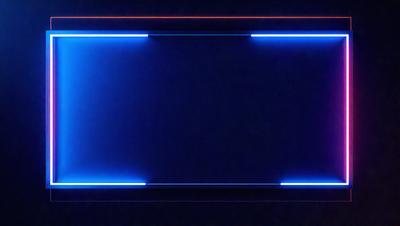 The primary subject of the image is a blue background with a black frame. The setting is a dark room, and the visual style appears to be a digital art or illustration. The dominant colors are blue and black, creating a moody and dramatic atmosphere.