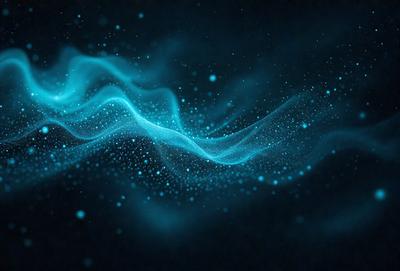 The primary subject of the image is a blue, swirling, and flowing pattern. The setting is a dark background, which contrasts with the vibrant blue color of the swirl. The visual style appears to be a digital art or illustration, as the swirl is depicted in a fluid and dynamic manner. The colors and mood of the image are predominantly blue, creating a sense of calmness and tranquility.