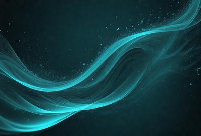 The primary subject of the image is a blue wave or water flow, which is the main focus of the scene. The setting is a dark blue background, which creates a dramatic and moody atmosphere. The visual style of the image is a digital art or illustration, as it appears to be a computer-generated or digitally created piece. The dominant colors in the image are blue and black, which contribute to the overall mood and aesthetic of the artwork.