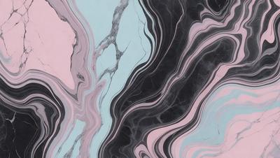 The primary subject of the image is a black and white marble pattern. The setting is a black and white marble wall, which serves as the background. The visual style is a combination of a photo and digital art, creating a unique and artistic representation of the marble pattern. The colors and mood of the image are predominantly black and white, giving it a classic and timeless appearance.