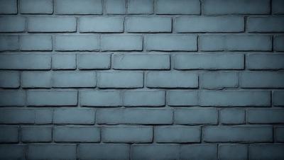 The primary subject of the image is a blue brick wall. The setting is a brick wall, and the visual style is a photo. The dominant colors are blue and grey, creating a calm and soothing atmosphere.