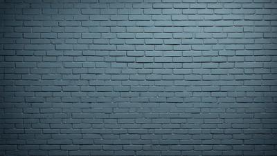 The primary subject of the image is a blue brick wall. The setting is a brick wall, and the visual style is a photo. The dominant colors are blue and white, creating a calm and serene atmosphere.