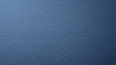 The primary subject of the image is a blue brick wall. The setting is a brick wall, and the visual style is a photo. The dominant colors are blue and white, creating a calm and serene atmosphere.