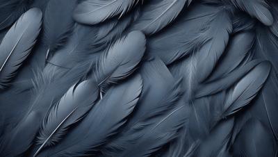 The primary subject of the image is a close-up of a blue bird with its wings spread. The bird's wings are adorned with feathers, creating a visually striking scene. The setting is a dark background, which contrasts with the bird's vibrant blue color. The visual style is a close-up photo of the bird, showcasing its feathers and wings in detail. The colors and mood of the image are predominantly blue, with the bird's wings being the focal point