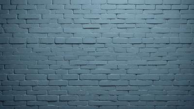 The primary subject of the image is a blue brick wall. The setting is a brick wall, and the visual style is a photo. The dominant colors are blue and white, creating a calm and serene atmosphere.