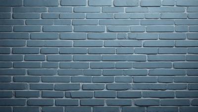 The primary subject of the image is a blue brick wall. The setting is a brick wall, and the visual style is a photo. The dominant colors are blue and white, creating a calm and serene atmosphere.