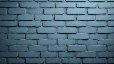 The primary subject of the image is a blue brick wall. The setting is a brick wall, and the visual style is a photo. The dominant colors are blue and white, creating a calm and serene atmosphere.