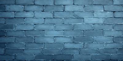 The primary subject of the image is a brick wall. The setting is a blue brick wall, which gives the scene a cool and modern appearance. The visual style is a close-up of the brick wall, emphasizing its texture and details. The dominant colors are blue and grey, creating a calm and serene atmosphere.