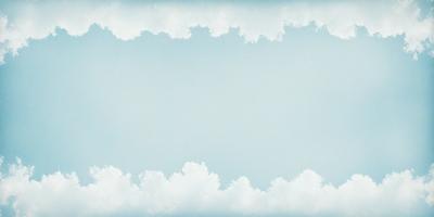The primary subject of the image is a cloudy blue sky. The setting is a vast, open space with no visible landmarks or objects. The visual style is a natural, outdoor scene with a focus on the sky. The colors and mood are predominantly blue and serene, creating a peaceful and tranquil atmosphere.