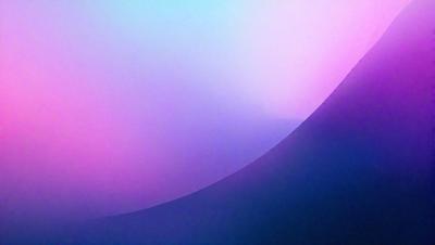 The primary subject of the image is a large, curved, and colorful wall. The setting is a room with a purple and blue color scheme. The visual style is a combination of digital art and illustration, creating a unique and vibrant atmosphere. The dominant colors are purple and blue, which contribute to the overall mood of the scene.