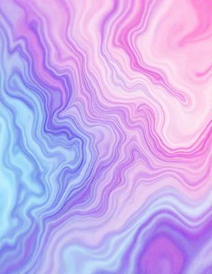 The primary subject of the image is a colorful, abstract pattern that resembles a piece of art or a digital design. The setting is a purple and blue background, which adds to the visual style of the image. The colors and mood of the image are vibrant and lively, with the purple and blue hues creating a sense of depth and contrast.