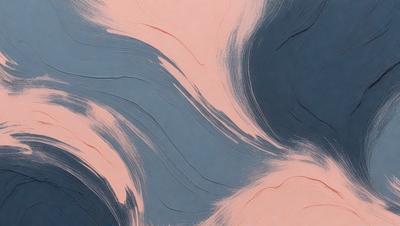 The primary subject of the image is a painting of a wave, featuring a mix of pink and blue colors. The setting is a canvas, and the visual style appears to be a combination of digital art and illustration. The dominant colors in the painting are pink and blue, creating a serene and calming atmosphere.