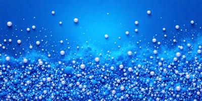 The primary subject of the image is a blue background with a pattern of white bubbles. The setting appears to be a digital art or illustration, as the bubbles are arranged in a visually appealing manner. The visual style is a mix of digital art and photography, creating a unique and captivating scene. The dominant colors are blue and white, giving the image a calm and soothing atmosphere.