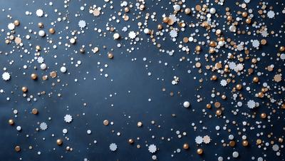 The primary subject of the image is a pattern of gold stars and circles on a black background. The setting appears to be a dark, starry night, with the gold stars and circles creating a visually striking contrast against the black background. The visual style of the image is a combination of digital art and illustration, giving it a unique and artistic appearance. The colors and mood of the image are predominantly dark and moody, with the gold stars and circles adding a touch of brightness and warmth to the overall atmosphere.