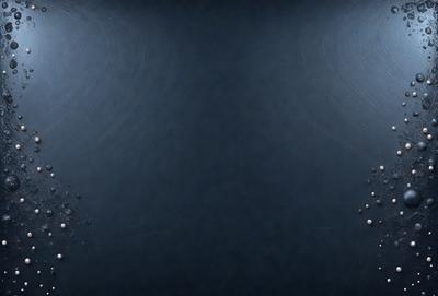 The primary subject of the image is a large, dark blue surface with a few white specks on it. The setting appears to be a dark room, and the visual style is a close-up of the blue surface. The colors and mood of the image are predominantly dark and moody, with the blue surface and white specks creating a contrasting effect.