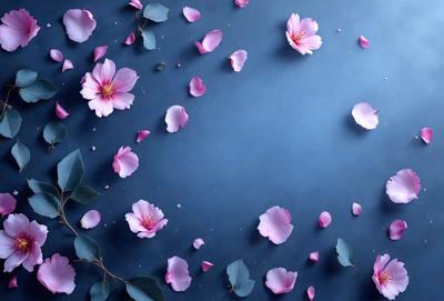 The primary subject of the image is a close-up of a flower, which is the main focus of the image. The setting is a blue background, which creates a contrasting and visually appealing environment. The visual style is a photo, capturing the beauty of the flower in detail. The colors in the image are predominantly pink, which gives the image a warm and inviting atmosphere.