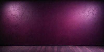 The primary subject of the image is a red wall with a purple tint. The setting is a room with a wooden floor. The visual style is a photo, and the dominant colors are red and purple, creating a warm and vibrant atmosphere.