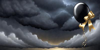 The primary subject of the image is a large, round, white cloud. The cloud is floating in a dark, stormy sky, which creates a dramatic and moody atmosphere. The setting is a cloudy sky, and the visual style appears to be a combination of a photo and a drawing or illustration. The colors in the image are predominantly dark and gray, with the white cloud standing out as the main focal point.