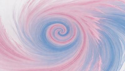 The primary subject of the image is a spiral pattern, which is a blue and pink swirl. The setting is a pink and blue background, creating a visually appealing contrast. The visual style is a digital art or illustration, as it appears to be a painting or drawing. The colors and mood of the image are vibrant and lively, with the blue and pink hues evoking a sense of energy and movement.