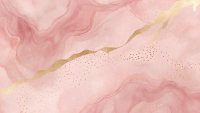 The primary subject of the image is a pink background with gold accents. The setting is a pink and gold swirl pattern, which creates a visually appealing and elegant atmosphere. The visual style of the image is a combination of digital art and illustration, giving it a unique and artistic appearance. The colors and mood of the image are predominantly pink and gold, evoking a sense of warmth, luxury, and sophistication.